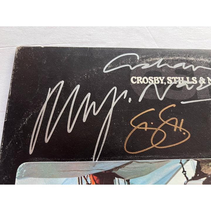 Crosby Stills & Nash and Young, LP signed with proof