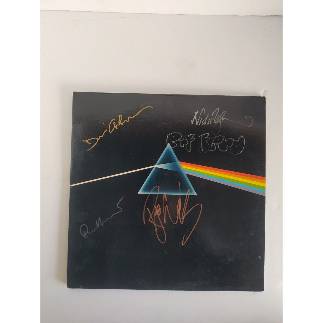 David Gilmour Roger Waters Richard Wright Nick Mason Pink Floyd original LP sign with proof