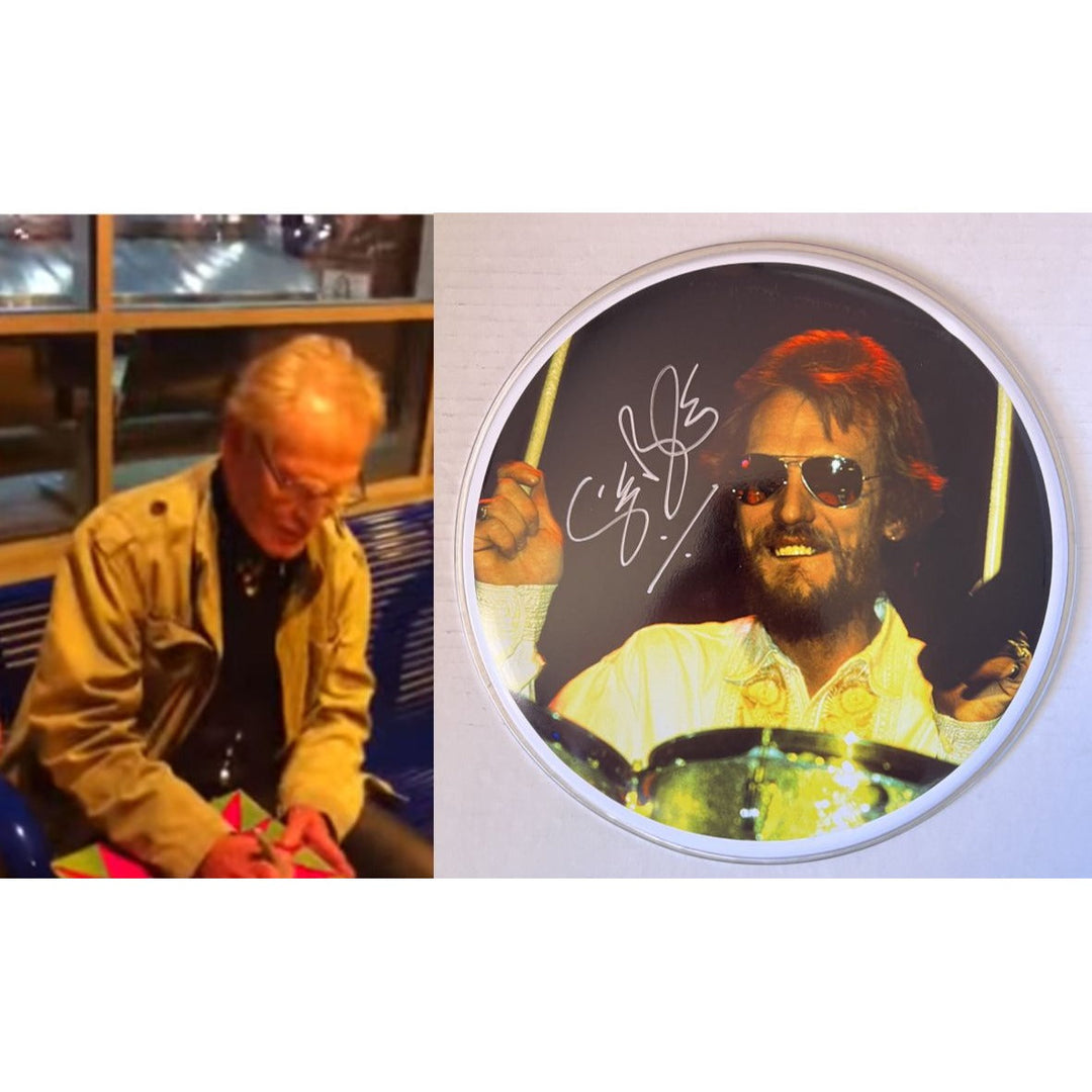 Ginger Baker of cream 10 inch drum head One of a Kind signed with proof Awesome Artifacts