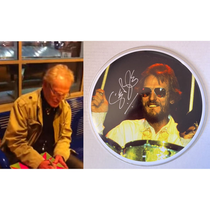 Ginger Baker of cream 10 inch drum head One of a Kind signed with proof Awesome Artifacts