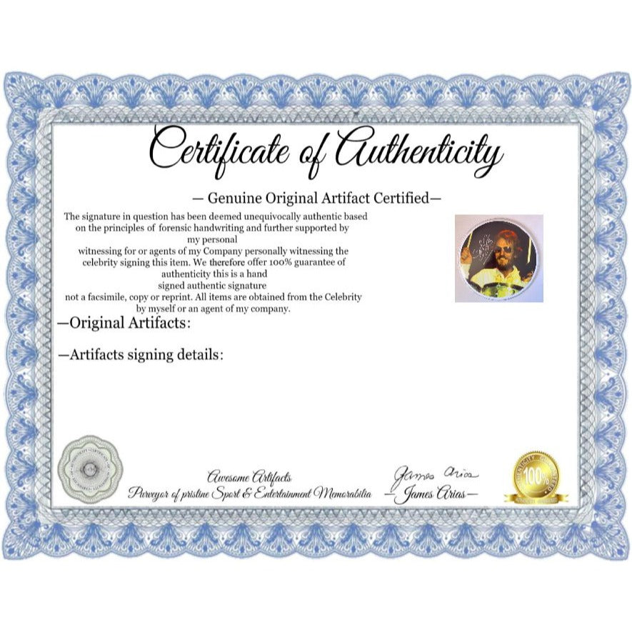 Ginger Baker of cream 10 inch drum head One of a Kind signed with proof Awesome Artifacts