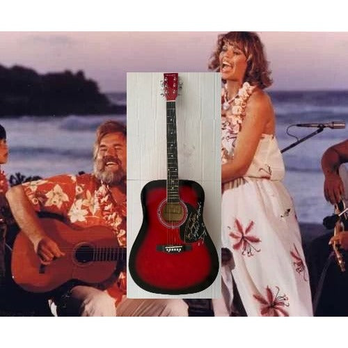 Toni Tennille and Daryl Dragon full size acoustic guitar signed with proof.