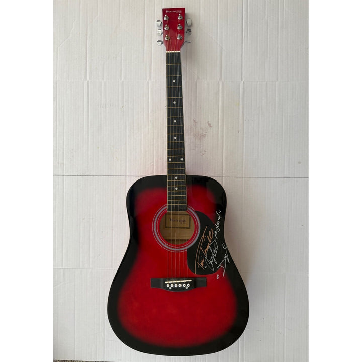 Toni Tennille and Daryl Dragon full size acoustic guitar signed with proof.