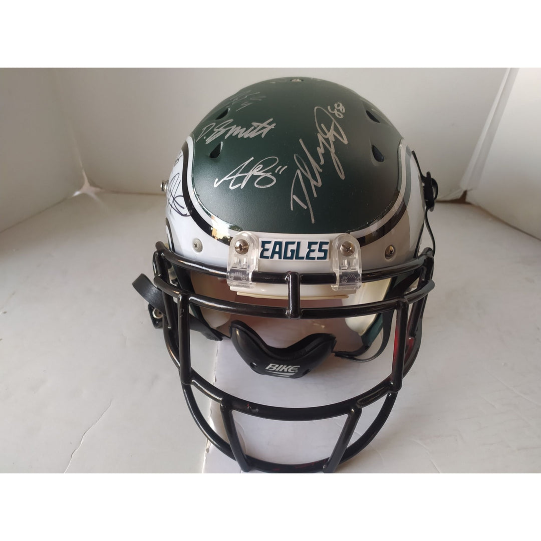 Philadelphia Eagles Schutt Pro Model Authentic Helmet team signed Saquon Barkley Aj Brown Devanta Smith Jalen Hurts Helmet signed with proof