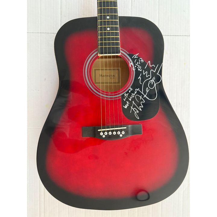 John Waite full size acoustic guitar signed with proof.