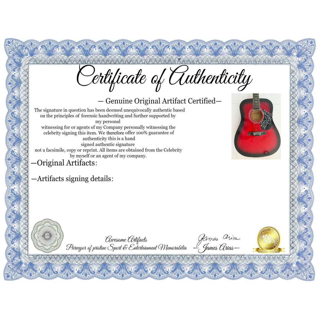 John Waite full size acoustic guitar signed with proof.