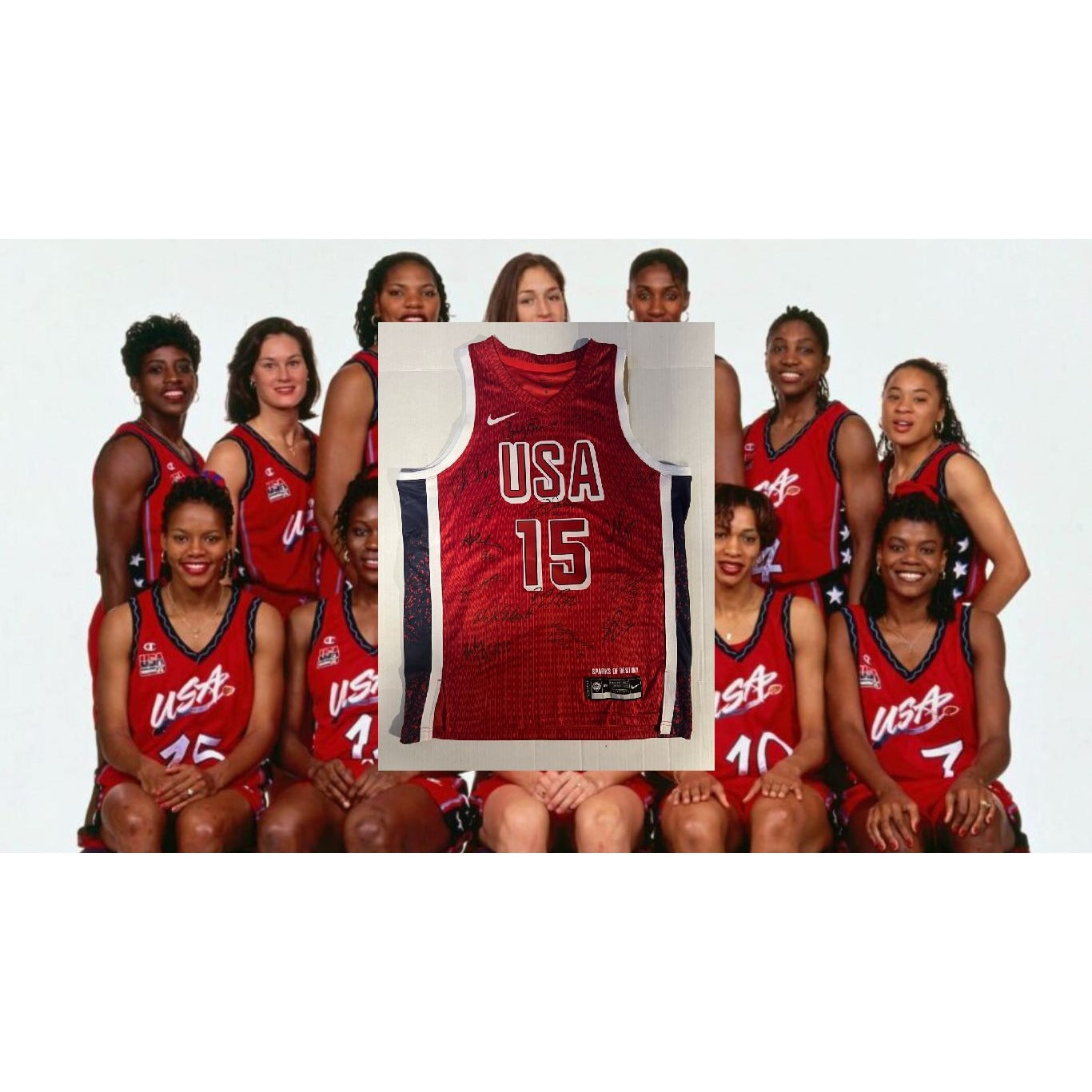 USA Womens Basketball 2024 Brittney Griner Diana Taurasi A'ja Wilson  Olympic Gold Medal winning team signed jersey with proof