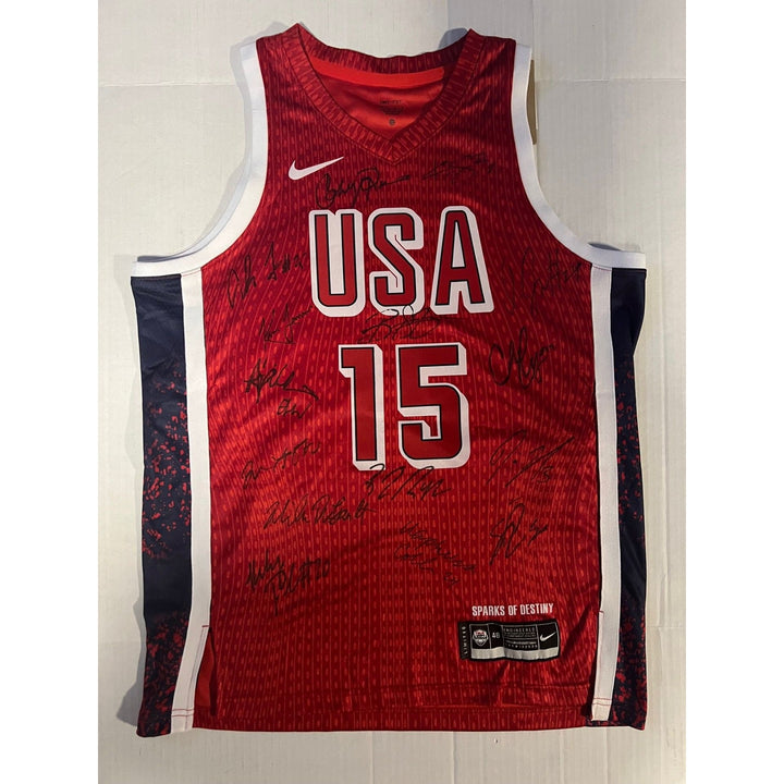 USA Womens Basketball 2024 Brittney Griner Diana Taurasi A'ja Wilson  Olympic Gold Medal winning team signed jersey with proof