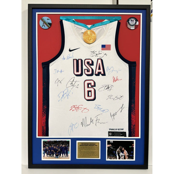 USA Womens Basketball 2024 Brittney Griner Diana Taurasi A'ja Wilson  Olympic Gold Medal winning team signed jersey with proof