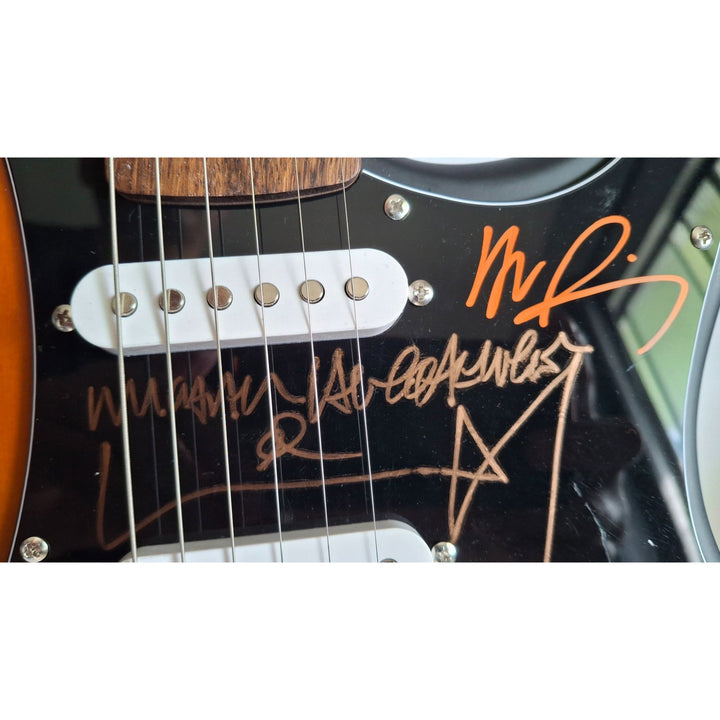 Michael Hutchence, Garry Gary Beers,  Jon, Andrew, Tim Farriss, INXS, Fender Stratocaster electric guitar signed with proof