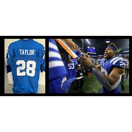 Jonathan Taylor Indianapolis Colts game model jersey signed with proof.
