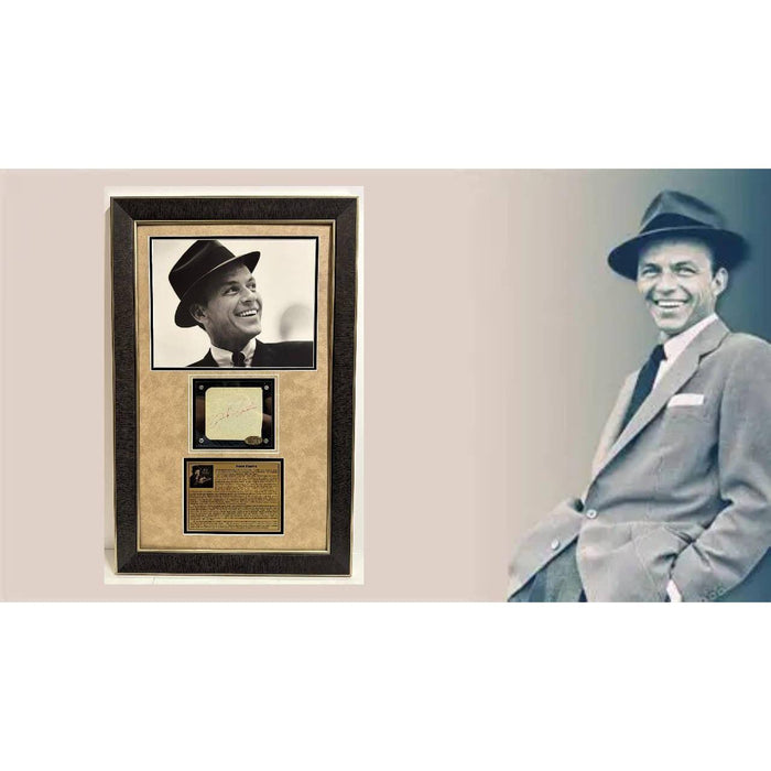 Frank Sinatra vintage autograph book page signed with proof and museum quality frame 
