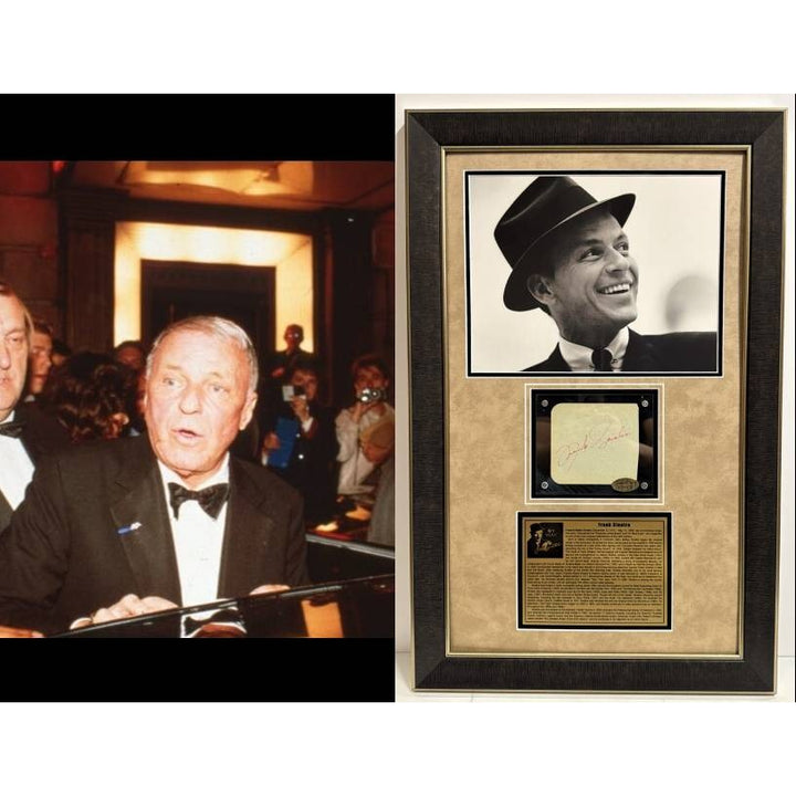 Frank Sinatra vintage autograph book page signed with proof and museum quality frame 