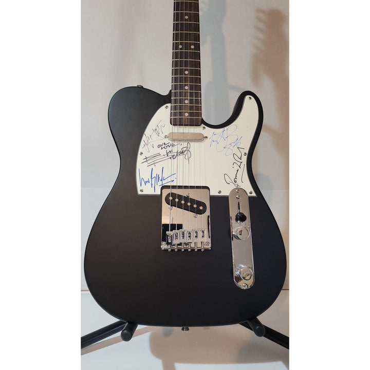 Rolling Stones Mick Jagger, Keith Richards, Bill Wyman, Charlie Watts & Ronnie Wood authentic Fender telecaster electric guitar signed