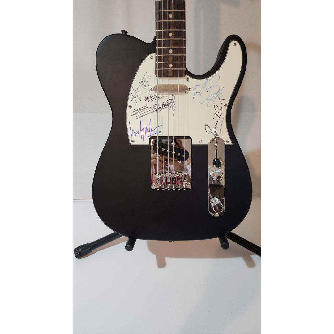 Rolling Stones Mick Jagger, Keith Richards, Bill Wyman, Charlie Watts & Ronnie Wood authentic Fender telecaster electric guitar signed