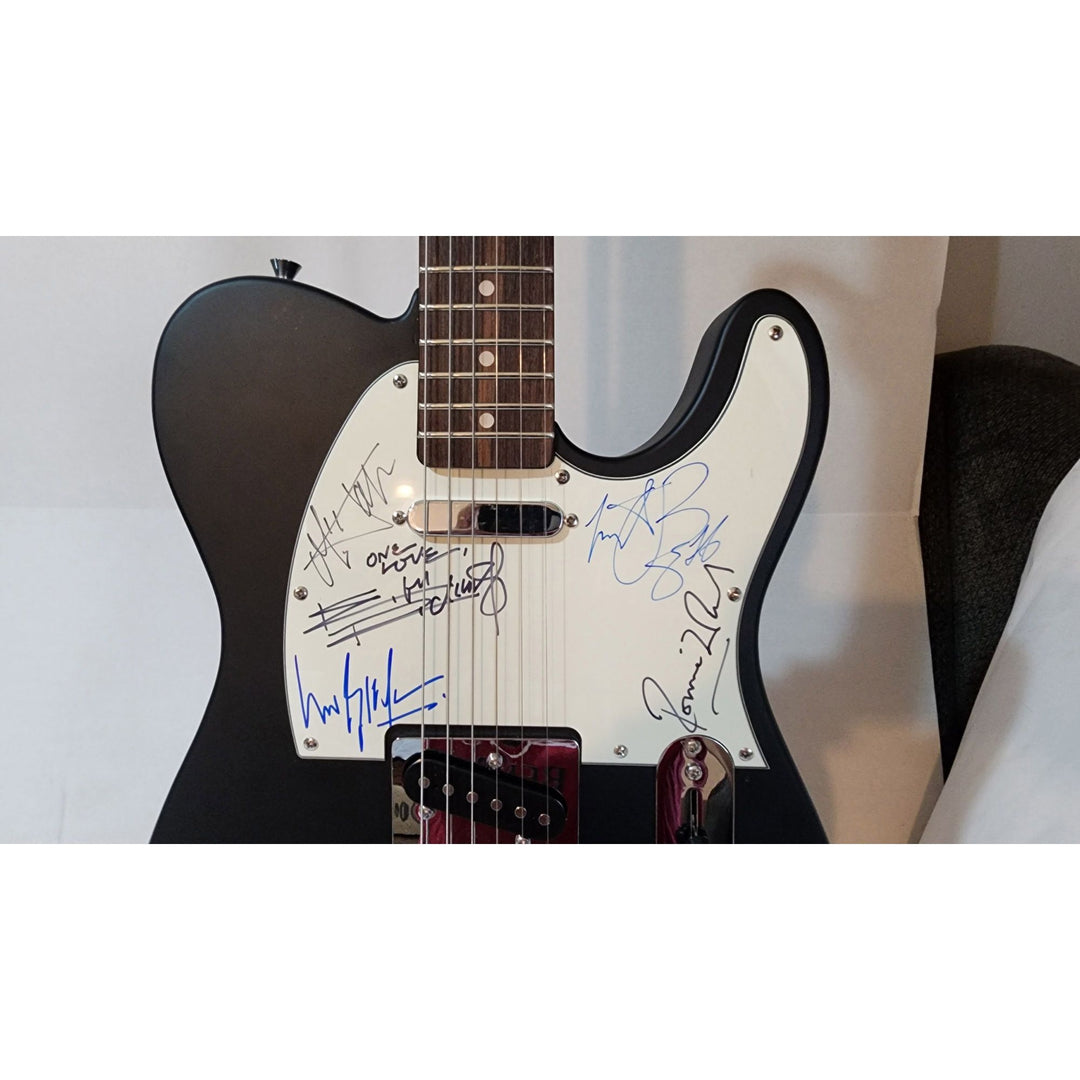 Rolling Stones Mick Jagger, Keith Richards, Bill Wyman, Charlie Watts & Ronnie Wood authentic Fender telecaster electric guitar signed
