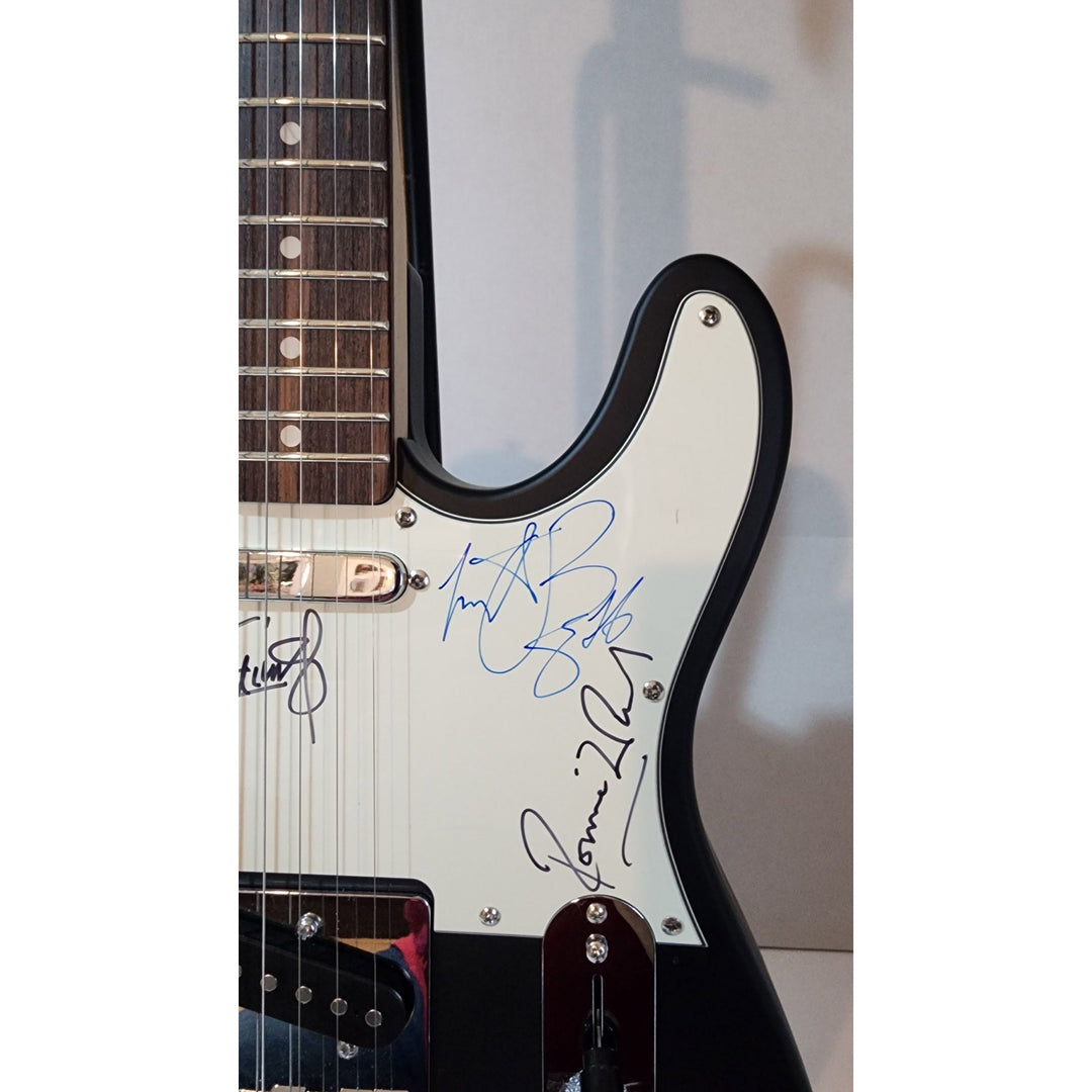Rolling Stones Mick Jagger, Keith Richards, Bill Wyman, Charlie Watts & Ronnie Wood authentic Fender telecaster electric guitar signed