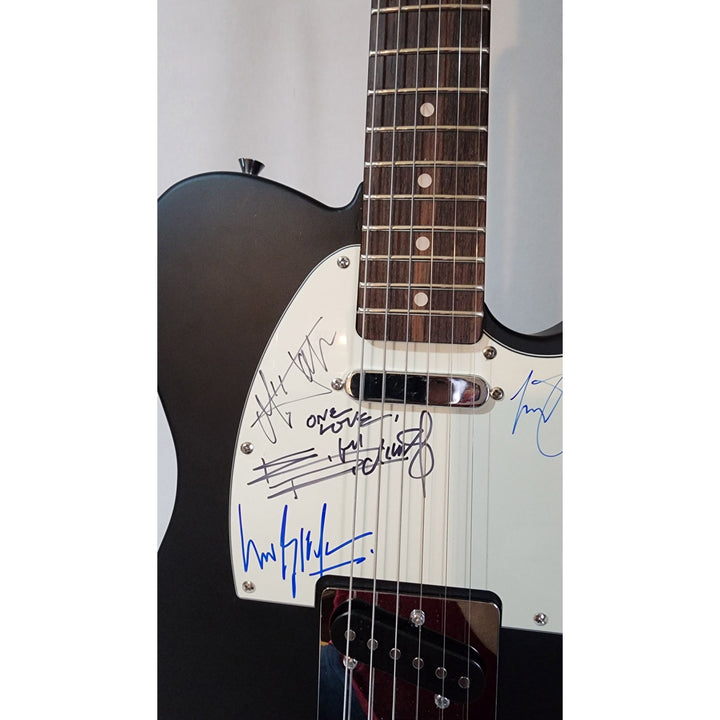 Rolling Stones Mick Jagger, Keith Richards, Bill Wyman, Charlie Watts & Ronnie Wood authentic Fender telecaster electric guitar signed