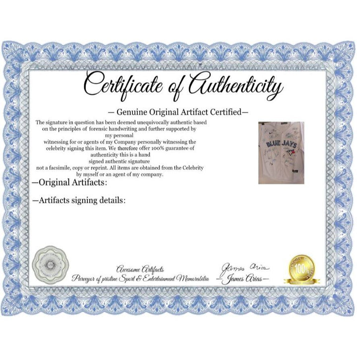 Toronto Blue Jays 2024 American League champs team signed MLB game model jersey signed with proof