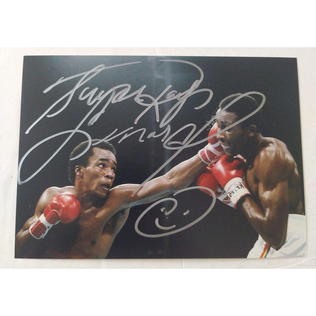 Boxing, Champion, Sugar Ray Leonard, 5x7 photos, signed with proof