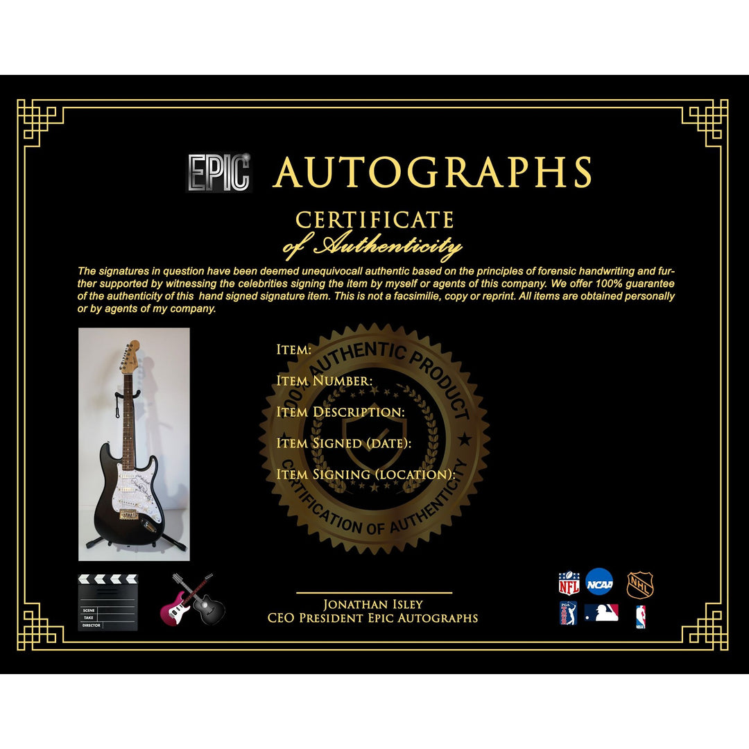 Randy Rhoads, Fender Stratocaster electric guitar signed with proof