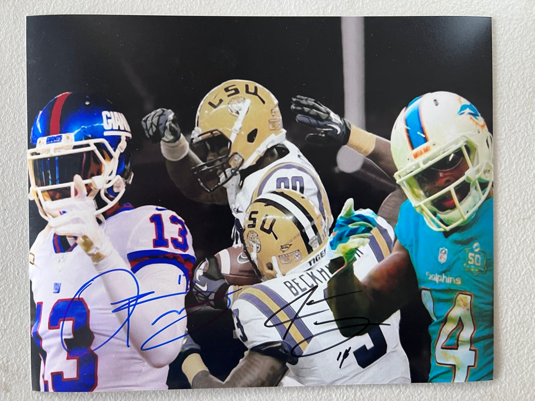 Odell Beckham Jr., Jarvis Landry 8x10 photo signed