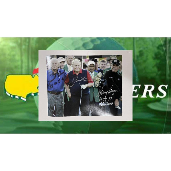 Arnold Palmer Jack Nicklaus Gary Player 8x10 photo signed with proof