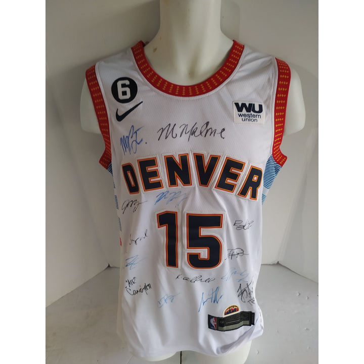 Nikola jokic Jamal Murray Michael Porter Jr Denver Nuggets 20223 NBA champions team signed game model Joker Jersey signed with proof