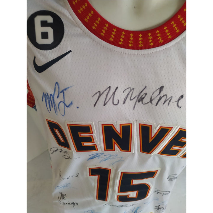 Nikola jokic Jamal Murray Michael Porter Jr Denver Nuggets 20223 NBA champions team signed game model Joker Jersey signed with proof