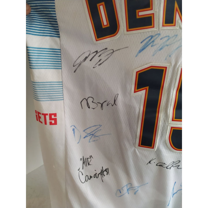 Nikola jokic Jamal Murray Michael Porter Jr Denver Nuggets 20223 NBA champions team signed game model Joker Jersey signed with proof