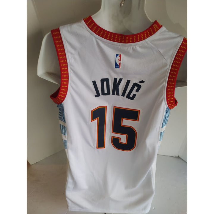 Nikola jokic Jamal Murray Michael Porter Jr Denver Nuggets 20223 NBA champions team signed game model Joker Jersey signed with proof