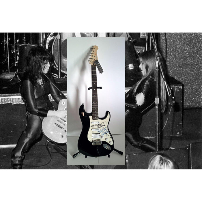 Joan Jett & Lita Ford signed with inscriptions authentic Fender Stratocaster electric guitar signed with proof