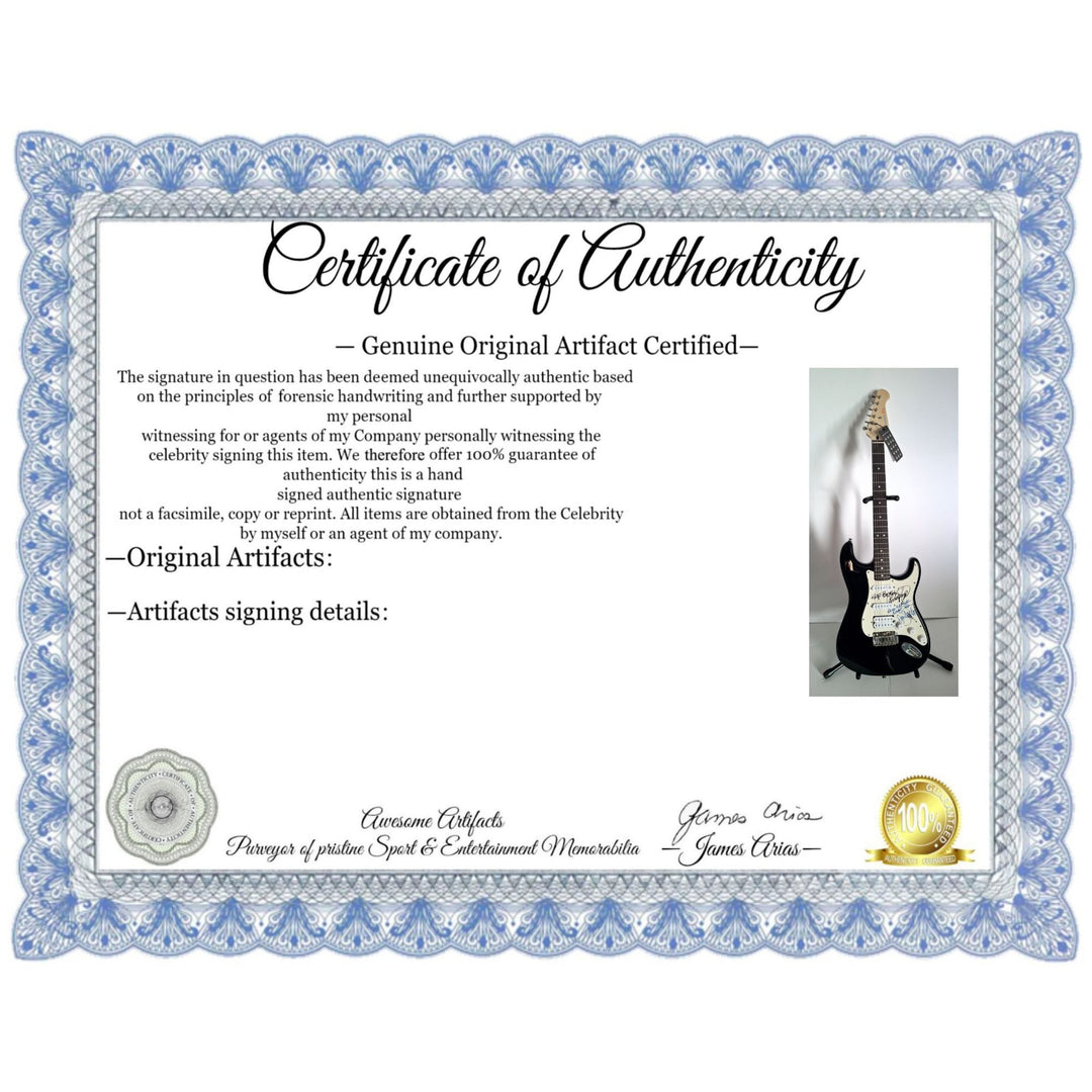 Joan Jett & Lita Ford signed with inscriptions authentic Fender Stratocaster electric guitar signed with proof