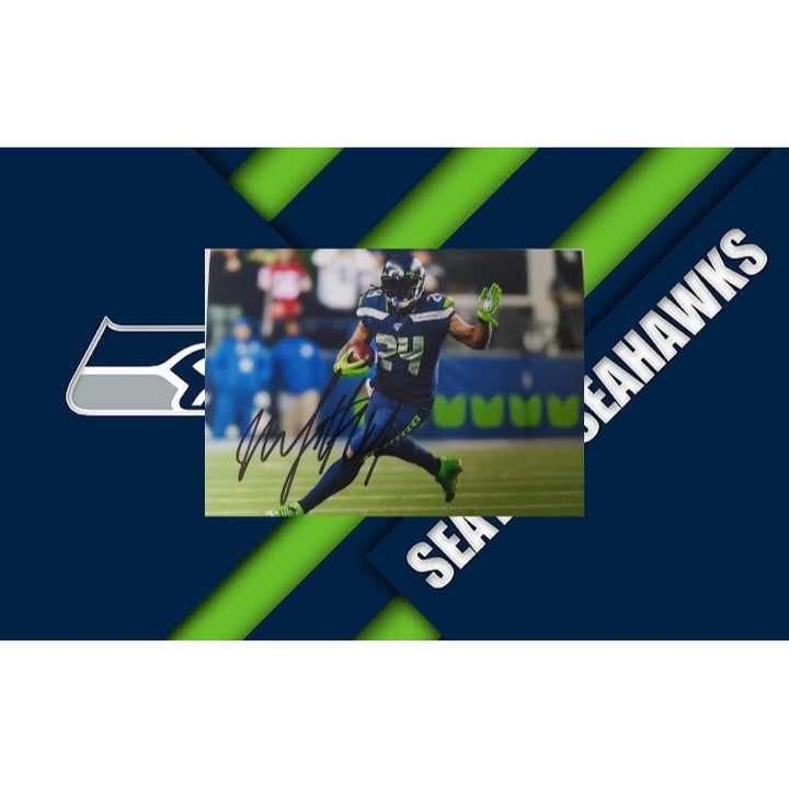 Marshawn Lynch, Seattle, Seahawks, Super Bowl, Champions, signed, 5x7 photo, with proof