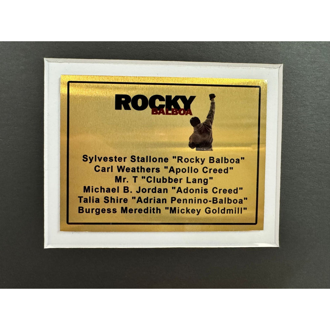 Sylvester Stallone Carl Weathers Mr. T Michael B. Jordan Talia Shire Rocky 5x7 photos with Museum quality frame 22x28 signed with proof