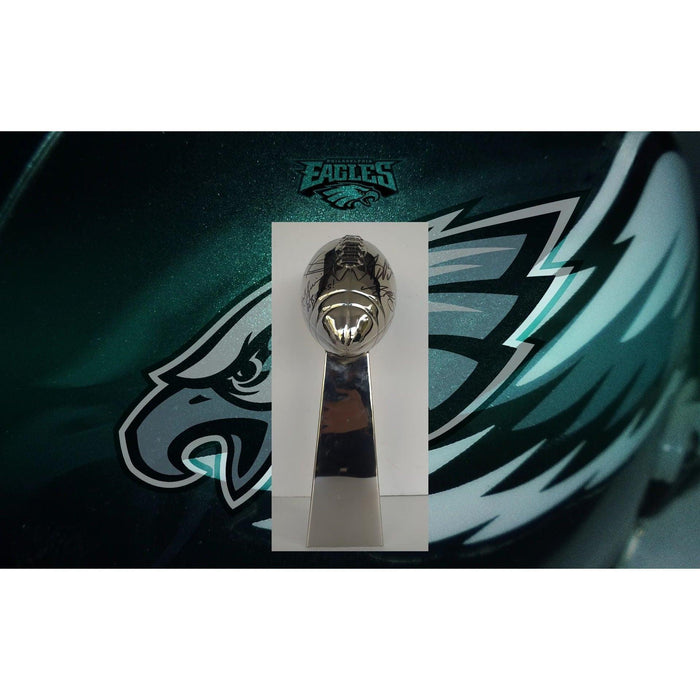 Jalen Hurts, Saquon Barkley, AJ Brown, Howie Roseman, Nick Siriani, Jeffrey Lurie, Philadelphia Eagles full size Lombardi Trophy (metal)