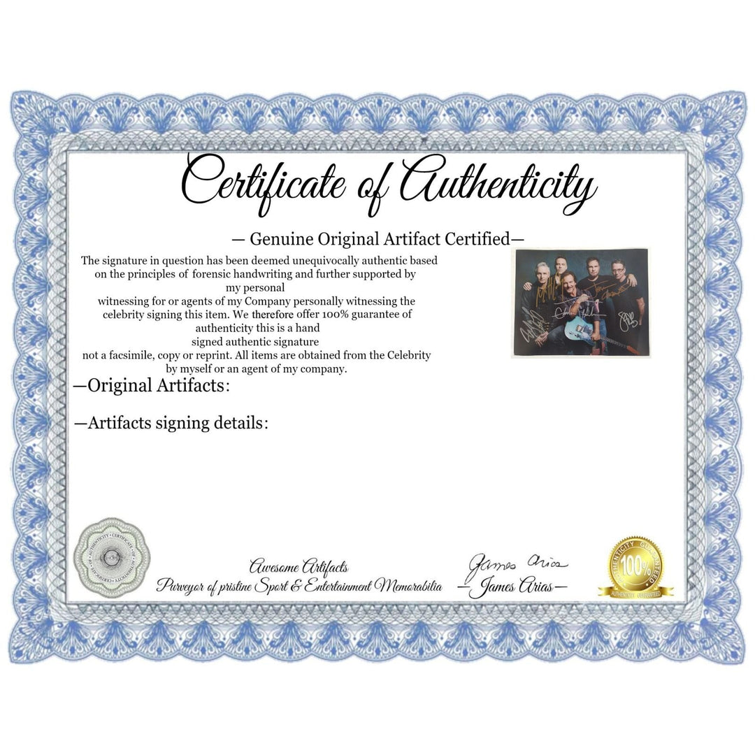 Eddie Vedder Pearl Jam complete band signed 8x10 photo with proof Awesome Artifacts