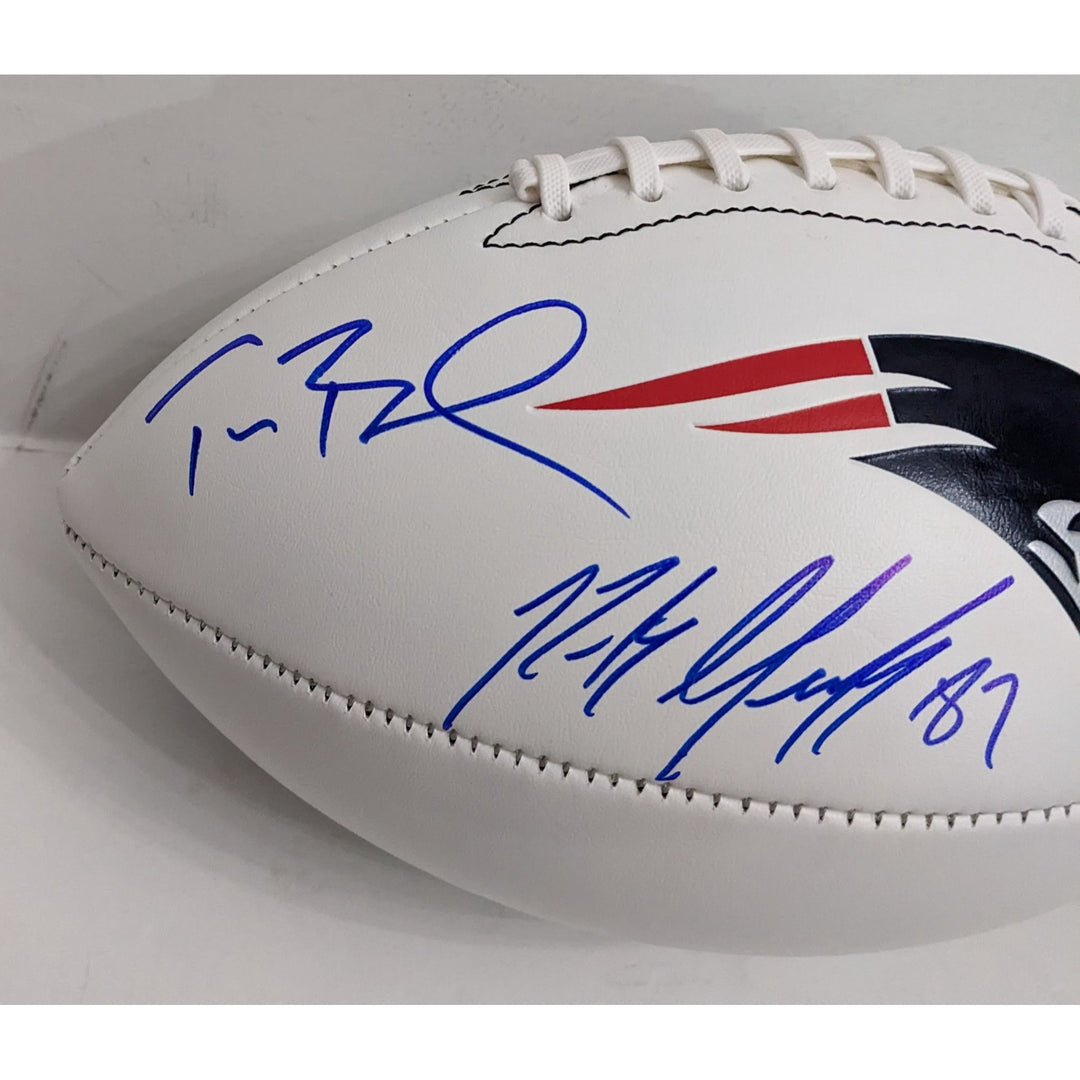 Tom Brady , Rob Gronkowski, Julian Edelman New England Patriots full size football signed with proof