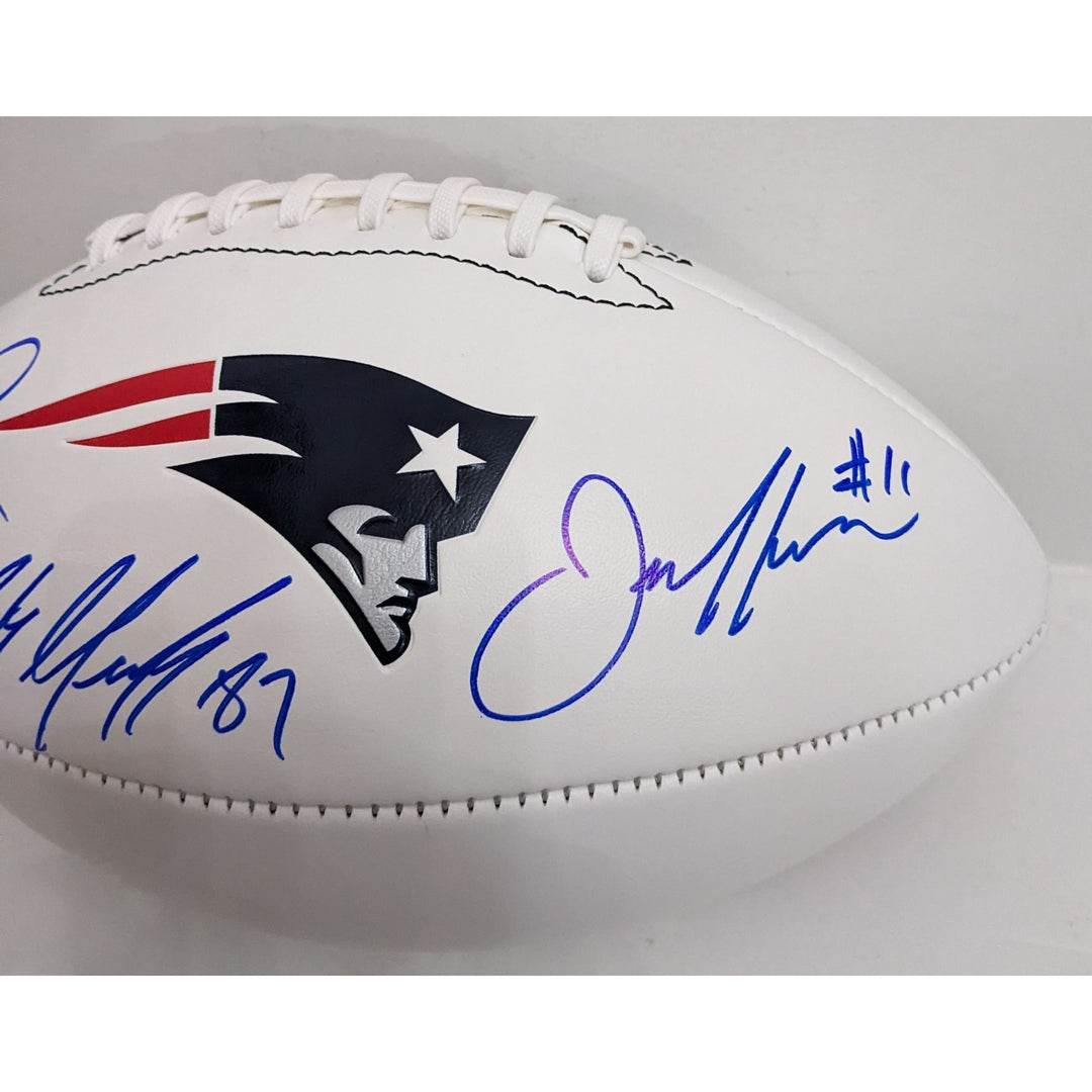 Tom Brady , Rob Gronkowski, Julian Edelman New England Patriots full size football signed with proof