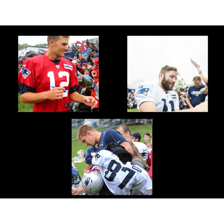 Tom Brady , Rob Gronkowski, Julian Edelman New England Patriots full size football signed with proof