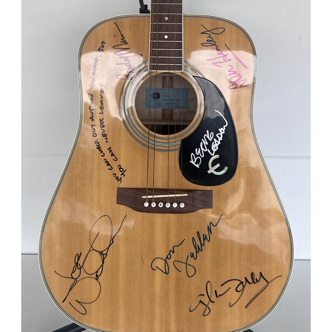 Don Henley , Glenn Frey, Joe Walsh, Randy Meisner,  Bernie Leadon, Don Felder  Eagles one of a kind acoustic guitar signed with proof.
