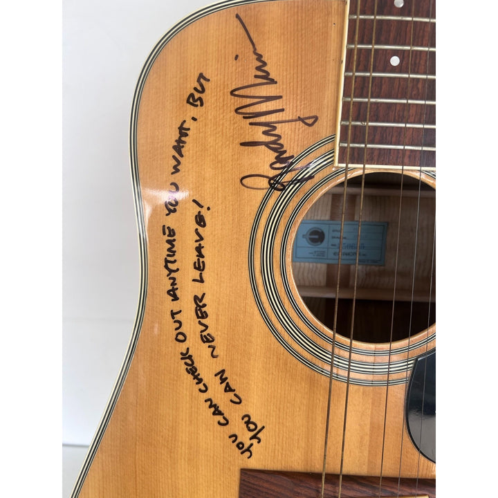 Don Henley , Glenn Frey, Joe Walsh, Randy Meisner,  Bernie Leadon, Don Felder  Eagles one of a kind acoustic guitar signed with proof.