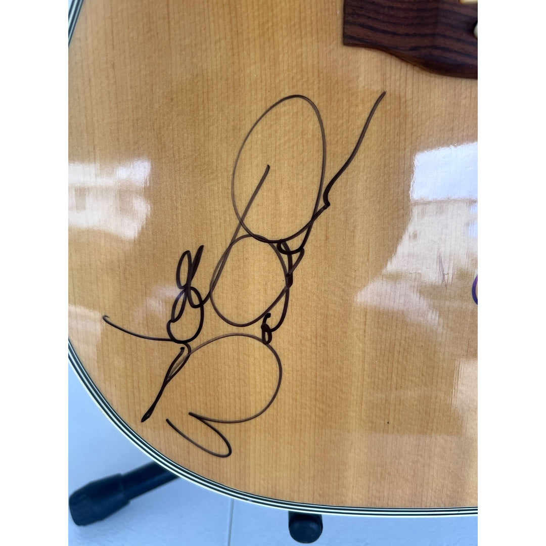 Don Henley , Glenn Frey, Joe Walsh, Randy Meisner,  Bernie Leadon, Don Felder  Eagles one of a kind acoustic guitar signed with proof.