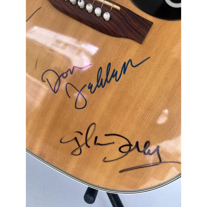 Don Henley , Glenn Frey, Joe Walsh, Randy Meisner,  Bernie Leadon, Don Felder  Eagles one of a kind acoustic guitar signed with proof.