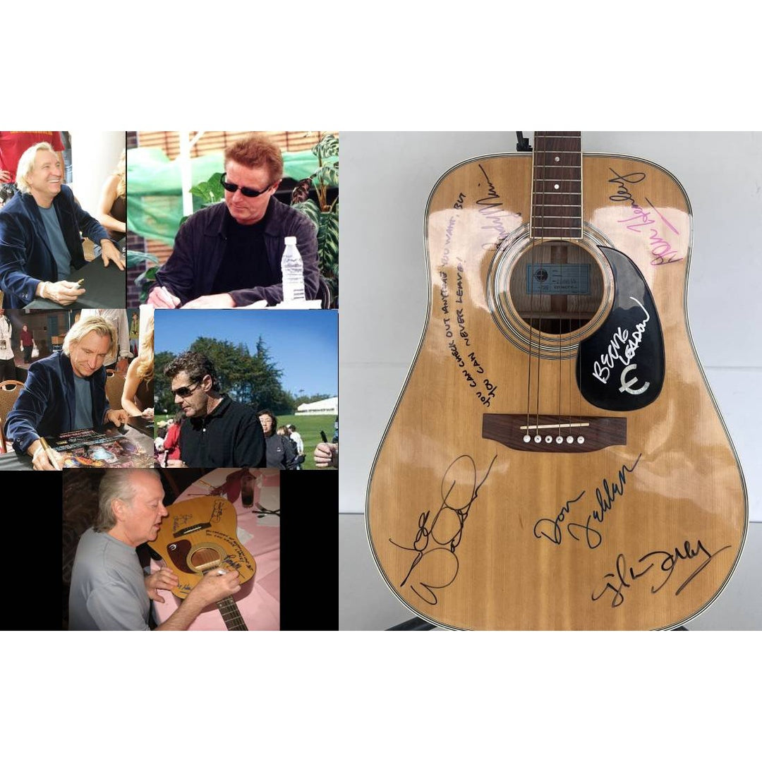 Don Henley , Glenn Frey, Joe Walsh, Randy Meisner,  Bernie Leadon, Don Felder  Eagles one of a kind acoustic guitar signed with proof.