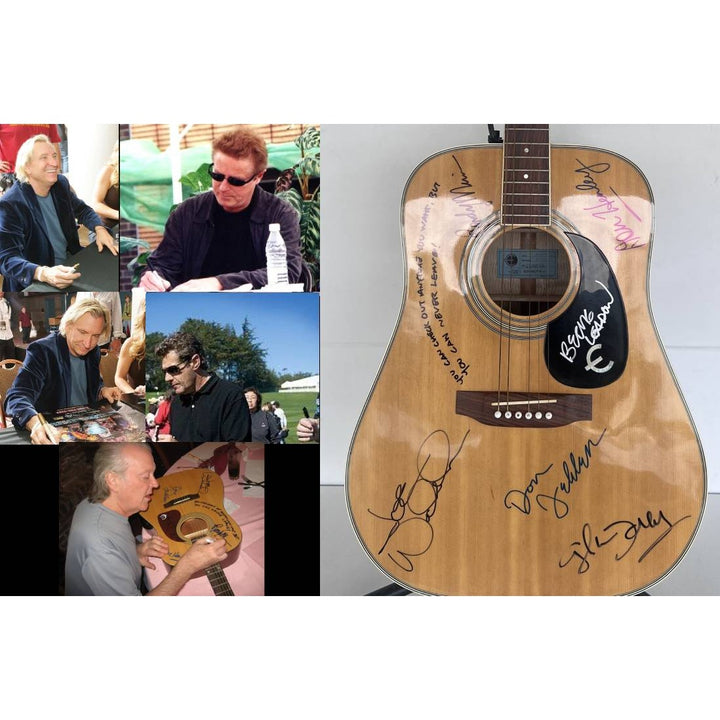 Don Henley , Glenn Frey, Joe Walsh, Randy Meisner,  Bernie Leadon, Don Felder  Eagles one of a kind acoustic guitar signed with proof.
