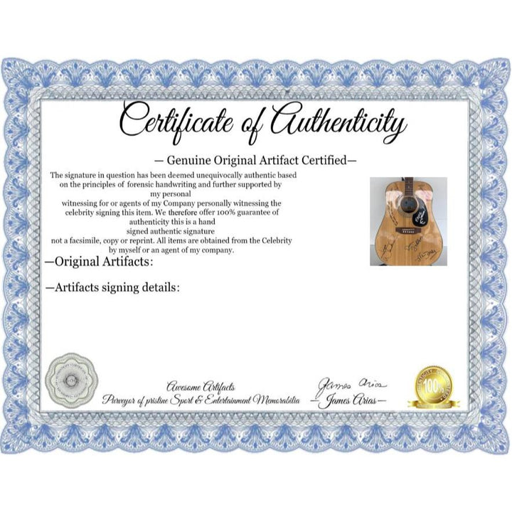 Don Henley , Glenn Frey, Joe Walsh, Randy Meisner,  Bernie Leadon, Don Felder  Eagles one of a kind acoustic guitar signed with proof.