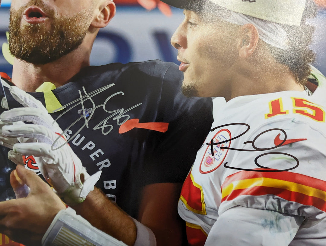 Kansas City Chiefs Patrick Mahomes and Travis Kelce 16x20 photo signed with proof