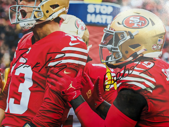 San Francisco 49ers Brock Purdy Deebo Samuel 16x20 signed with proof