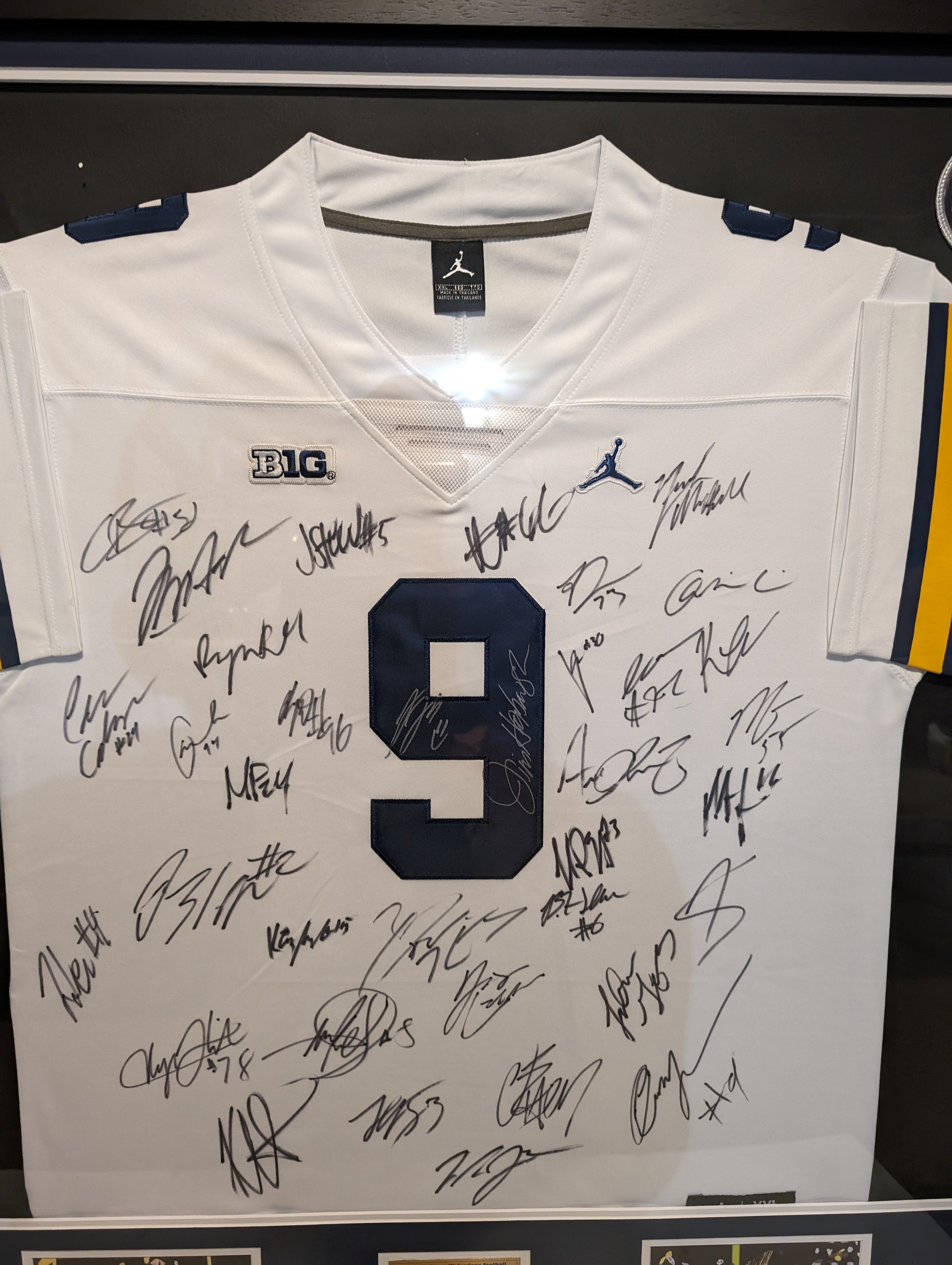 JJ McCarthy Jim Harbaugh Michigan Wolverines full team 2023 -24 National Champions team signed jersey with proof 42x32